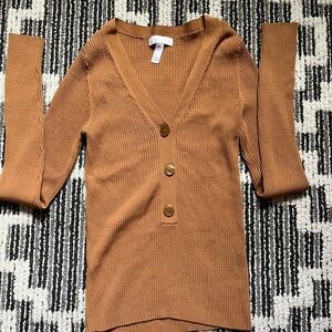 ribbed brown cardigan from LEITH